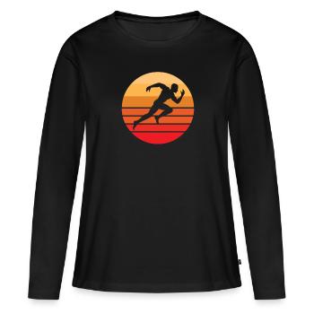 Sprinten - Frauen Premium Bio Langarmshirt - Schwarz - Vorne - Julia (174cm)