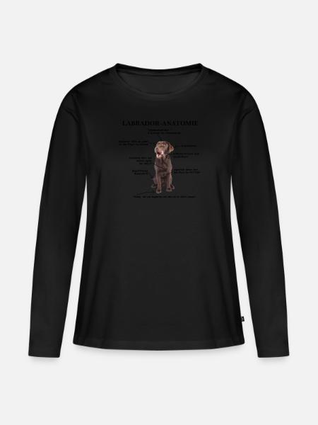 Anatomie eines Labradors Erklärungsbild - Frauen Premium Bio Langarmshirt - Schwarz