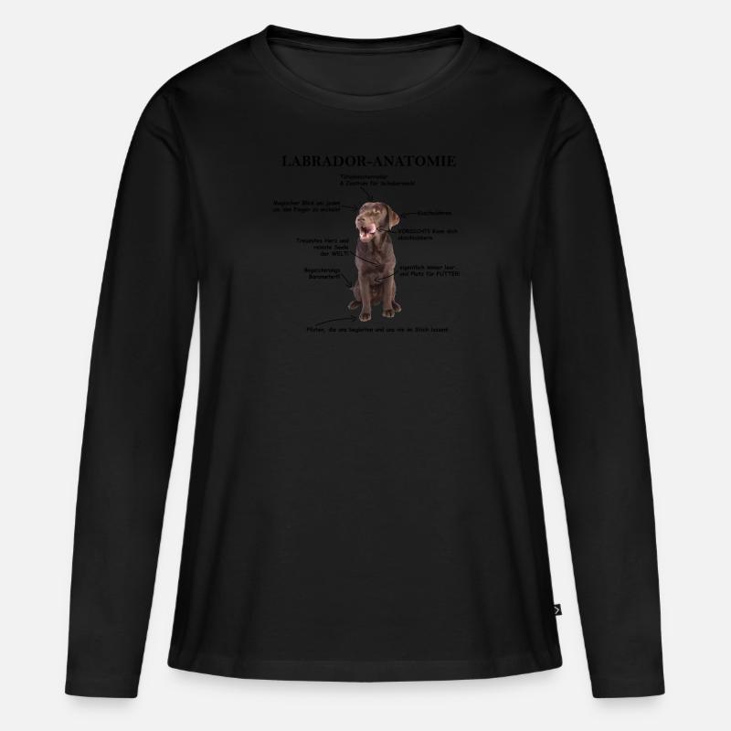 Anatomie eines Labradors Erklärungsbild - Frauen Premium Bio Langarmshirt - Schwarz