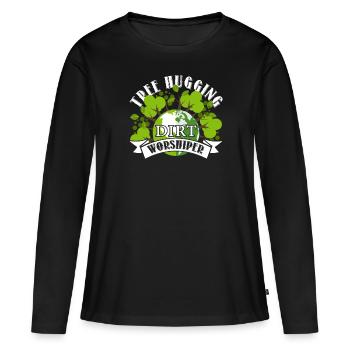 Tag der Erde Schützen Sie die Erde - Frauen Premium Bio Langarmshirt - Schwarz - Vorne - Julia (174cm)