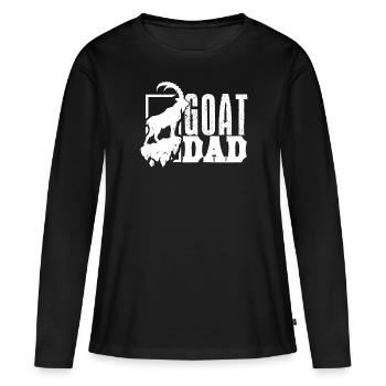 Ziege Ziege Papa - Frauen Premium Bio Langarmshirt - Schwarz - Vorne - Julia (174cm)