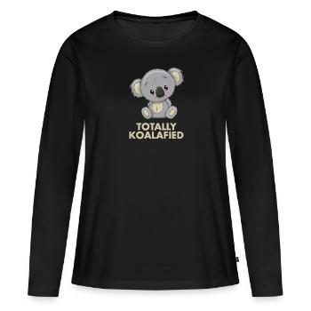 Koala - Totalement Koalafied - T-shirt manches longues Premium bio Femme - noir - Devant - Julia (174cm)