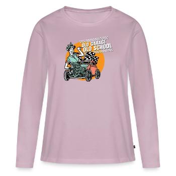 Pinup vintage rockabilly - Women's Premium Organic Long Sleeve Shirt - dusky pink - Front - Julia (174cm)