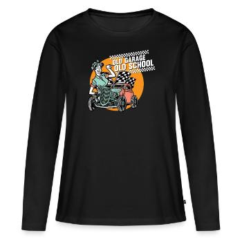 Pin-up rockabilly vintage - T-shirt manches longues Premium bio Femme - noir - Devant - Julia (174cm)