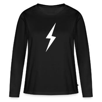 Blitz - Frauen Premium Bio Langarmshirt - Schwarz - Vorne - Julia (174cm)