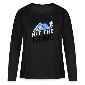 HIt The Trail trail running runner - Women's Premium Organic Long Sleeve Shirt - black - Front - Julia (174cm)