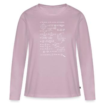La réponse est 42 memes élève professeur enseignant tableau noir mathématiques - T-shirt manches longues Premium bio Femme - rose poudré - Devant - Julia (174cm)