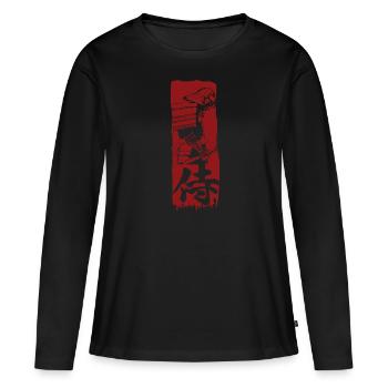 Samurai Japan - Women's Premium Organic Long Sleeve Shirt - black - Front - Julia (174cm)