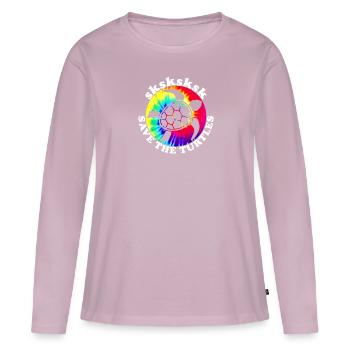 SKSKSK Und ich hoppla! Überspringen Sie einen Strohhalm Retten Sie die Schildkröten - Frauen Premium Bio Langarmshirt - Altrosa - Vorne - Julia (174cm)