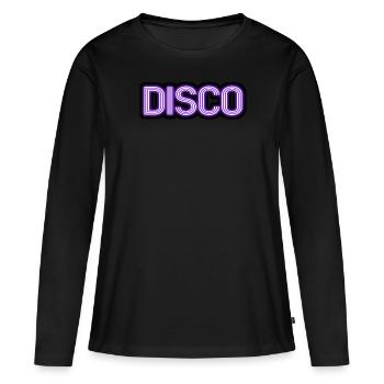 disco neon sign vintage Design - Frauen Premium Bio Langarmshirt - Schwarz - Vorne - Julia (174cm)