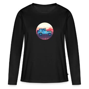 Véhicule tout terrain - T-shirt manches longues Premium bio Femme - noir - Devant - Julia (174cm)
