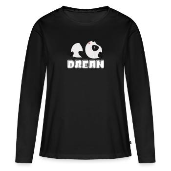 rêve panda rêves pandas rêve panda ours - T-shirt manches longues Premium bio Femme - noir - Devant - Julia (174cm)