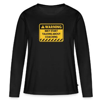 Peut commencer à parler de coaching - T-shirt manches longues Premium bio Femme - noir - Devant - Julia (174cm)