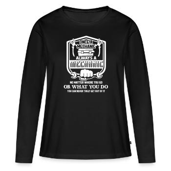 Mechaniker Immer ein Mechaniker - Frauen Premium Bio Langarmshirt - Schwarz - Vorne - Julia (174cm)