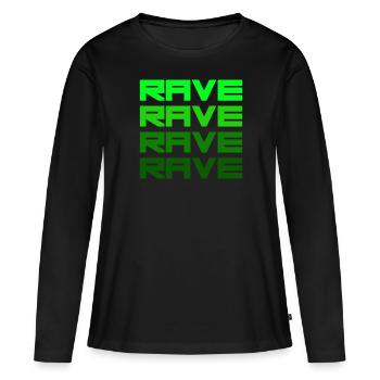 Vert rave - T-shirt manches longues Premium bio Femme - noir - Devant - Julia (174cm)