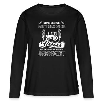 Agronom Proud Agronomist Parent - Frauen Premium Bio Langarmshirt - Schwarz - Vorne - Julia (174cm)