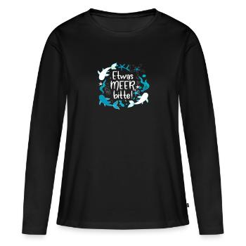 Mer Mer, Cadeau mer du Nord - T-shirt manches longues Premium bio Femme - noir - Devant - Julia (174cm)