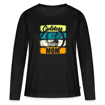 Golden Retriever Mom Dad Dog Gift T-Shirt - Women's Premium Organic Long Sleeve Shirt - black - Front - Julia (174cm)