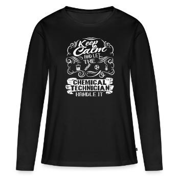 Technicien en chimie Laissez le technicien en chimie - T-shirt manches longues Premium bio Femme - noir - Devant - Julia (174cm)