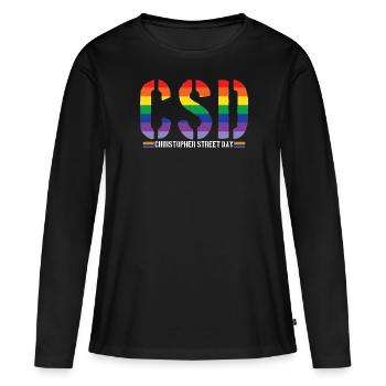 Jour de la rue Christopher CSD LGBT - T-shirt manches longues Premium bio Femme - noir - Devant - Julia (174cm)