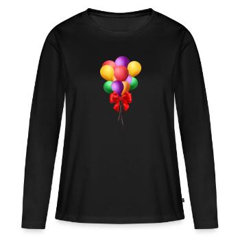des ballons - T-shirt manches longues Premium bio Femme - noir - Devant - Julia (174cm)