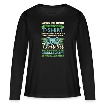 gaming gaming gaming gaming gaming gaming gaming - Frauen Premium Bio Langarmshirt - Schwarz - Vorne - Julia (174cm)