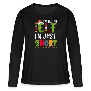 Je ne suis pas un elfe, je suis juste un petit sarcasme drôle - T-shirt manches longues Premium bio Femme - noir - Devant - Julia (174cm)