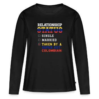 Statut de la relation prise Colombien super chaud - T-shirt manches longues Premium bio Femme - noir - Devant - Julia (174cm)