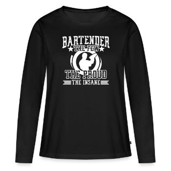 Barman fier barman - T-shirt manches longues Premium bio Femme - noir - Devant - Julia (174cm)