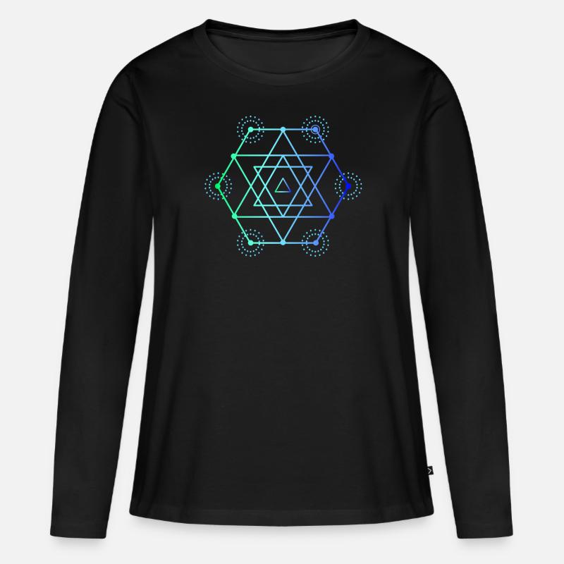 Geometrie Mathe Mathematik - Frauen Premium Bio Langarmshirt - Schwarz