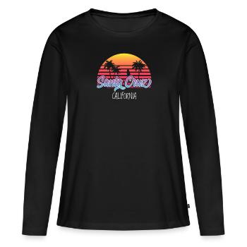 Santa Cruz en Californie - T-shirt manches longues Premium bio Femme - noir - Devant - Julia (174cm)