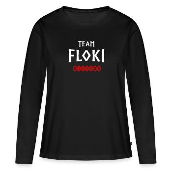 Team Floki Viking Quote Cool Warrior Norse Warrior - T-shirt manches longues Premium bio Femme - noir - Devant - Julia (174cm)