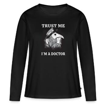 Docteur de la peste Docteur de la peste Docteur Docteur - T-shirt manches longues Premium bio Femme - noir - Devant - Julia (174cm)