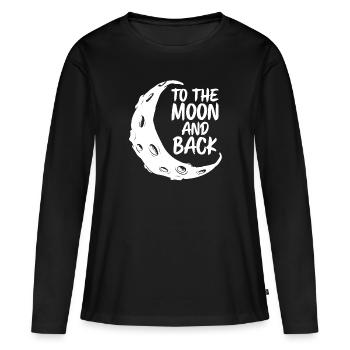 Vers la lune et le dos - T-shirt manches longues Premium bio Femme - noir - Devant - Julia (174cm)