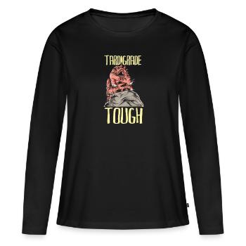 Ours d'eau Tardigrade Ours d'eau Tardigrade disant - T-shirt manches longues Premium bio Femme - noir - Devant - Julia (174cm)