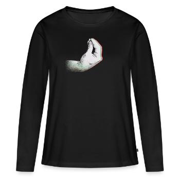 Drapeau italien avec capisci de geste de la main typique? - T-shirt manches longues Premium bio Femme - noir - Devant - Julia (174cm)