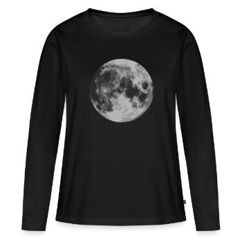 Juste la lune - T-shirt manches longues Premium bio Femme - noir - Devant - Julia (174cm)