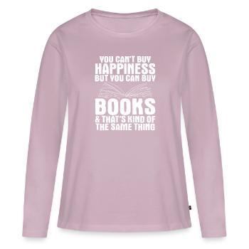 Livres livre lecture jambon - T-shirt manches longues Premium bio Femme - rose poudré - Devant - Julia (174cm)