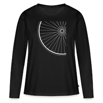 Découpe de pneu de vélo - T-shirt manches longues Premium bio Femme - noir - Devant - Julia (174cm)