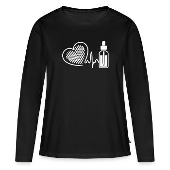 Huile essentielle Huile essentielle Heartbeat - T-shirt manches longues Premium bio Femme - noir - Devant - Julia (174cm)