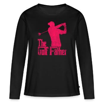 Golf Golf Golf Clubs de golf - T-shirt manches longues Premium bio Femme - noir - Devant - Julia (174cm)