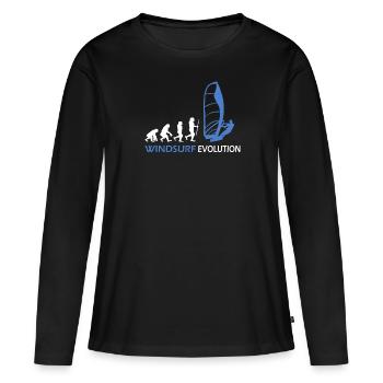 Idées cadeaux Windsurfing Evolution - T-shirt manches longues Premium bio Femme - noir - Devant - Julia (174cm)