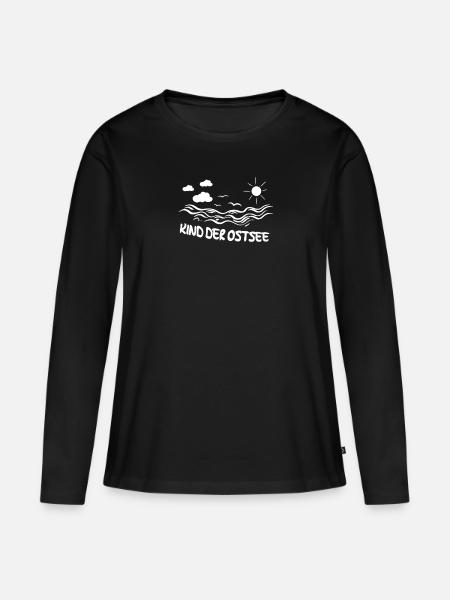Kind der Ostsee - Frauen Premium Bio Langarmshirt - Schwarz