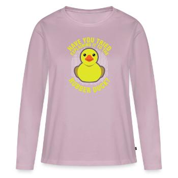 Lustige Programmierung Rubber Duck für Debug Debugger - Frauen Premium Bio Langarmshirt - Altrosa - Vorne - Julia (174cm)