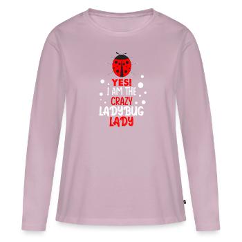 Marienkäfer Frau Verrückt Mädchen - Frauen Premium Bio Langarmshirt - Altrosa - Vorne - Julia (174cm)