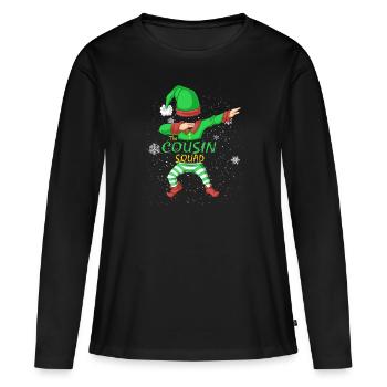 cousin escouade elfe famille correspondant - T-shirt manches longues Premium bio Femme - noir - Devant - Julia (174cm)