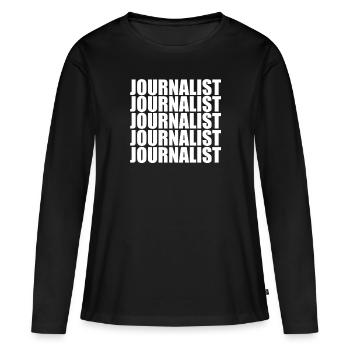 Journalist - Frauen Premium Bio Langarmshirt - Schwarz - Vorne - Julia (174cm)