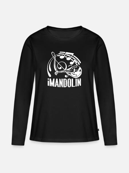 Mandoline Lustige Mandoline - Frauen Premium Bio Langarmshirt - Schwarz