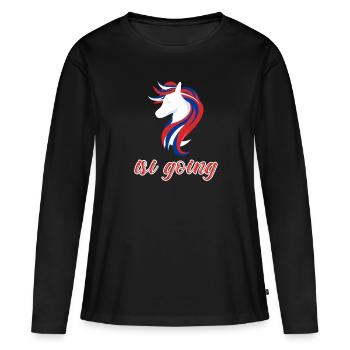 T-shirt Isi Going cheval islandais - T-shirt manches longues Premium bio Femme - noir - Devant - Julia (174cm)