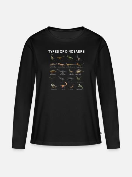 Dinosaurier - Frauen Premium Bio Langarmshirt - Schwarz
